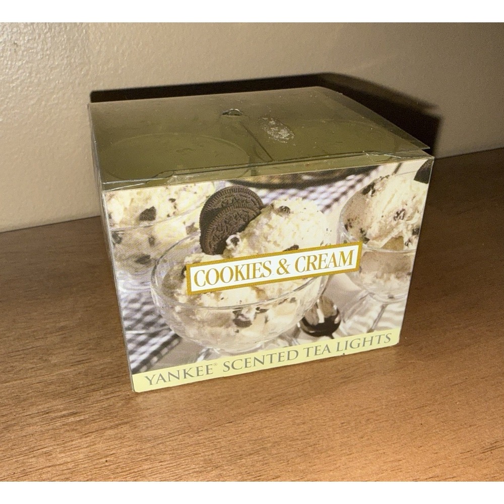 Yankee Candle Cookies & Cream Scented Tea Lights Set of 12 Retired Fragrance